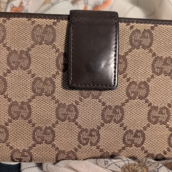 Gucci Signature Brown and Cream Clutch Vintage Italy Wallet - Picture 13 of 16